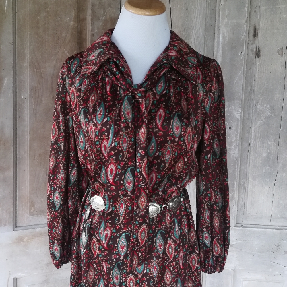 Vintage Paisley Boho Dress